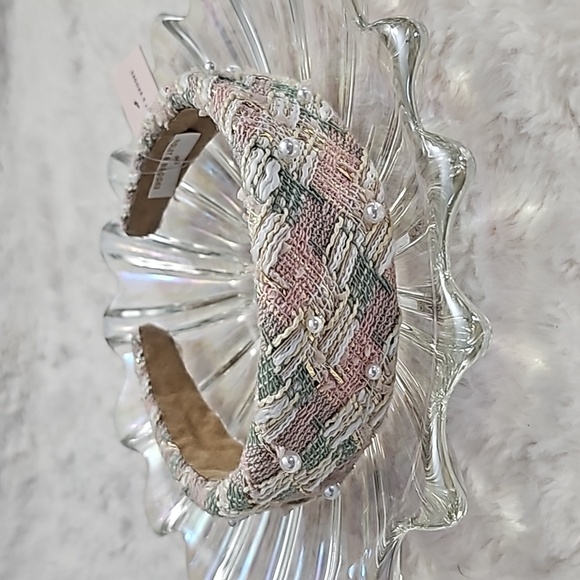 Violet & Brooks Tweed and Pearl Headband, NWT - Picture 2 of 3